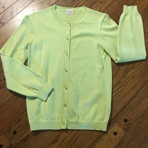 Girls Crewcuts neon green girls cardigan size 14
